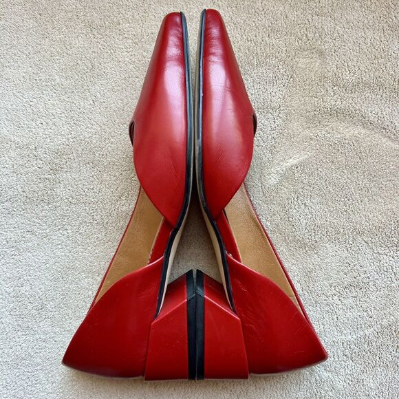 Sarto by Franco Sarto Monana Red Leather Slip On Flat Low Block Heel Women’s 6 M - Picture 4 of 16